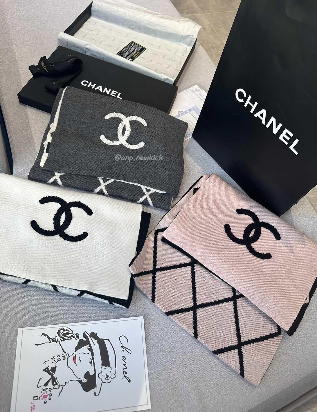 Chanel 2024 New 24b Cashmere Knitted Scarf 30x180cm (9) - newkick.app